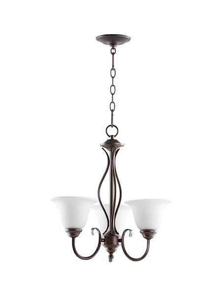 quorum lighting spencer series 6010-3-186 oiled bronze chandelier