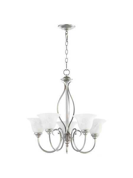 quorum lighting spencer series 6010-5-64 classic nickel chandelier