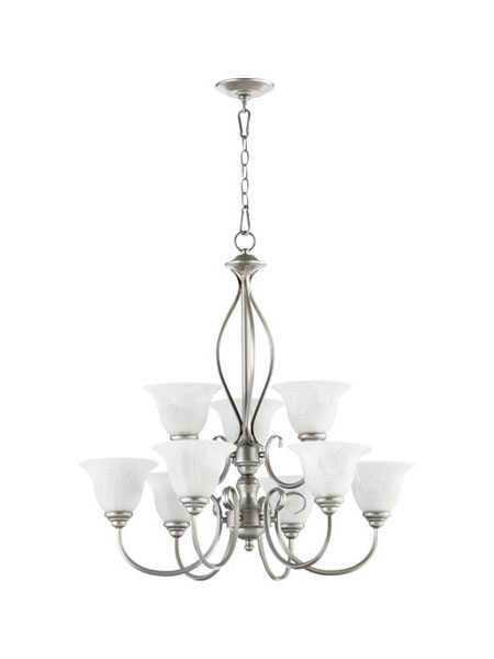 quorum lighting spencer series 6010-9-64 classic nickel chandelier