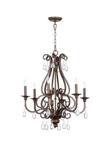 quorum lighting anders series 6013-6-86 oiled bronze chandelier