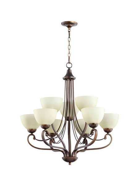 quorum lighting lariat series 6031-9-86 oiled bronze chandelier