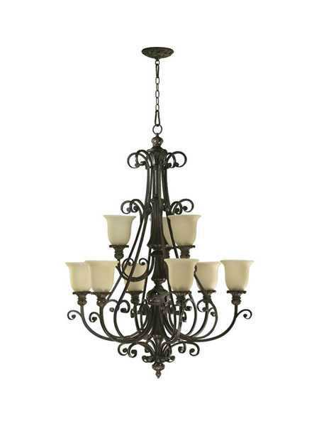 quorum lighting 6032-9-54 classic bronze chandelier