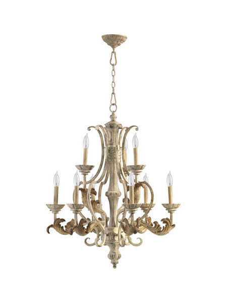 quorum lighting florence series 6037-9-70 persian white chandelier