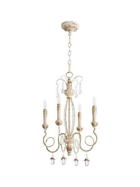 quorum lighting venice series 6044-4-70 persian white chandelier