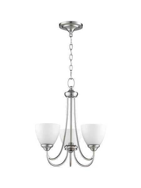 quorum lighting brooks series 6050-3-65 satin nickel chandelier
