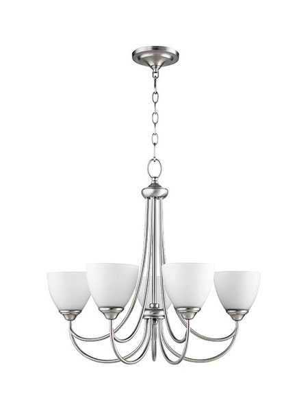 quorum lighting brooks series 6050-5-65 satin nickel chandelier