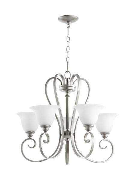 quorum lighting 6053-5-64 classic nickel chandelier