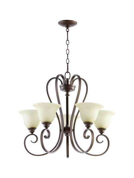 quorum lighting 6053-5-86 oiled bronze chandelier