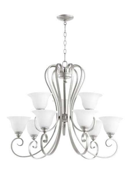 quorum lighting 6053-9-64 classic nickel chandelier