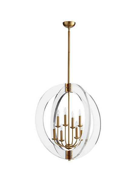 quorum lighting broadway series 606-8-80 aged brass chandelier