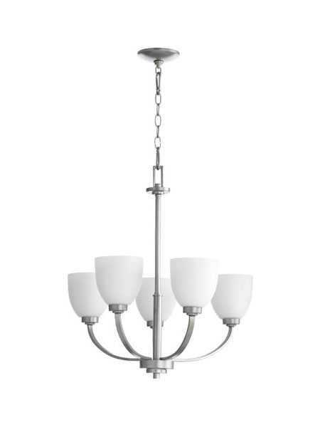 quorum lighting reyes series 6060-5-64 classic nickel chandelier