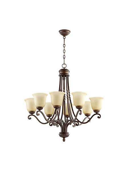 quorum lighting 6078-8-186 oiled bronze chandelier