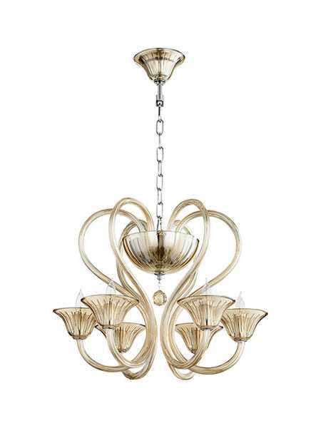 quorum lighting vivaldi series 609-6-614 chrome cognac chandelier