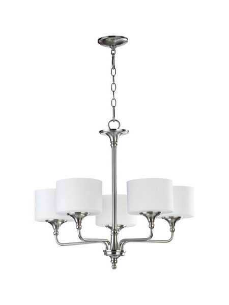 quorum lighting rockwood series 6090-5-65 satin nickel chandelier