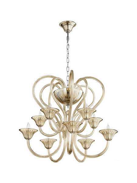 quorum lighting vivaldi series 610-10-614 chrome cognac chandelier