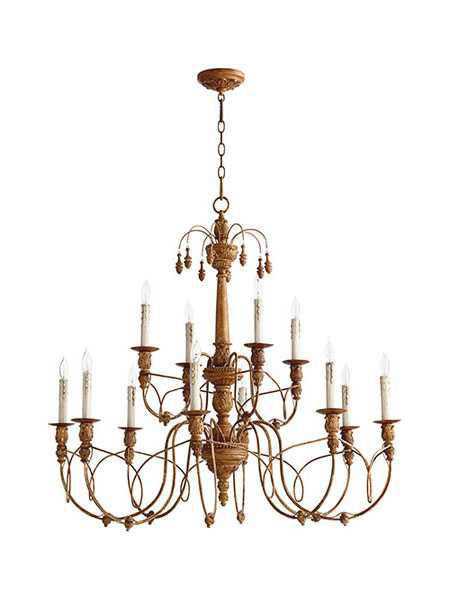 quorum lighting 6106-12-94 french umber chandelier