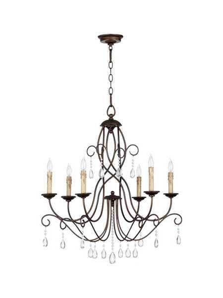 quorum lighting cilia series 6116-6-86 oiled bronze chandelier
